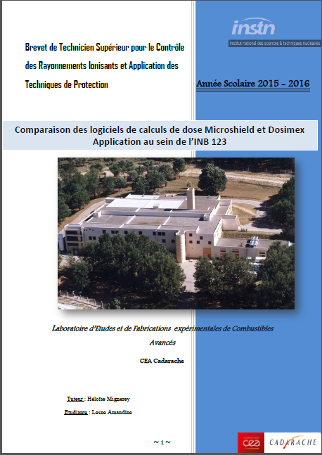 Couverture de manuel Mémoire Microshield vs Dosimex 2
